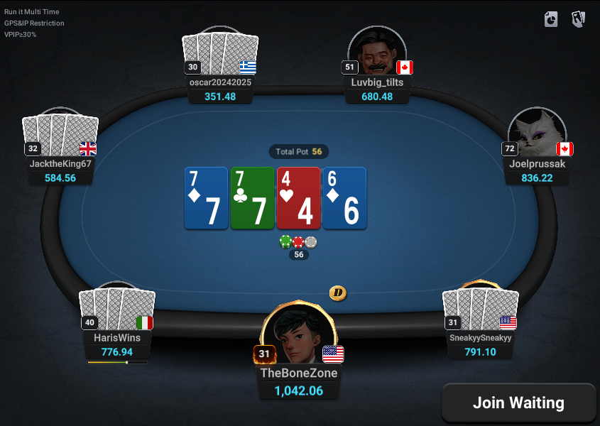 $2/$4 Pot Limit Omaha Cash Game